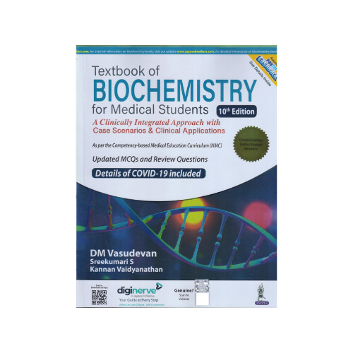 Textbook Of Biochemistry For Medical Students 10th/2023 By DM Vasudevan