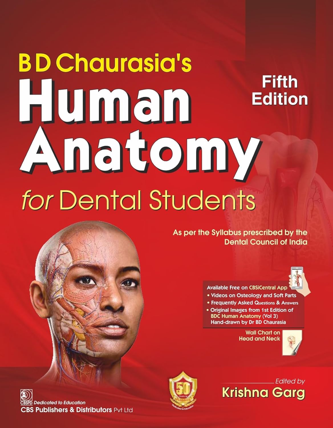 2023　Prithvi　for　BD　Garg　by　Krishna　5/ed　Chaurasia's　Medical　Dental　Anatomy　Human　Store　Students,　Book