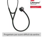 3M Littmann Cardiology IV Diagnostic Stethoscope, Black-Finish Chestpiece, Black Tube, Violet Stem and Black Headset, 27 inch, 6203